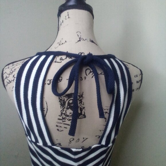 Maeve Anthropologie Shirt XS Sleeveless Straps Stripe Blue White - Picture 12 of 15